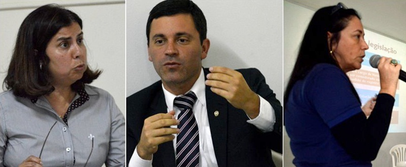 Promotora, Juiz e Chefe do Cartório.