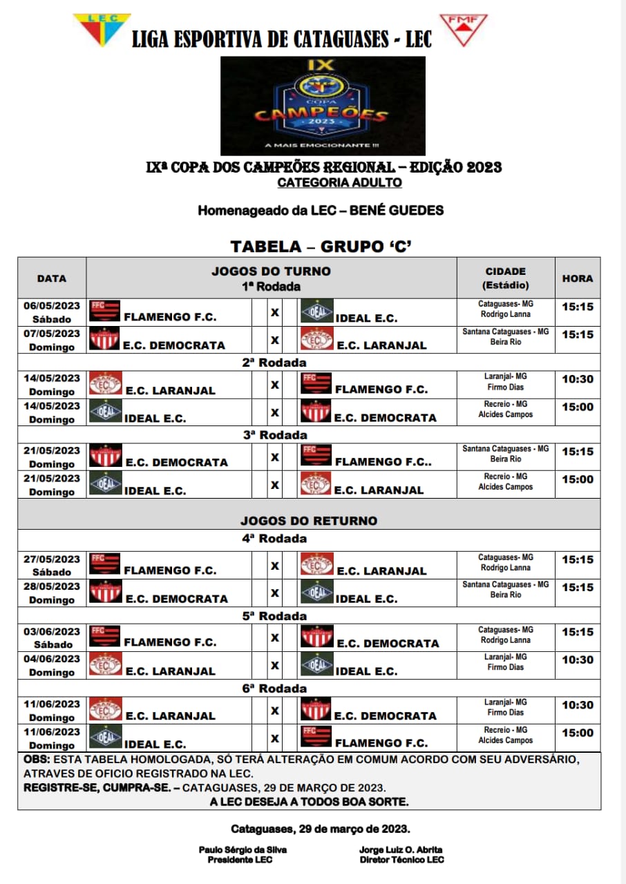 Confira os jogos do Ideal na fase de grupos da Copa dos Campeões da LEC -  Pólis Recreio